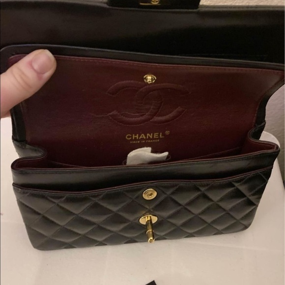 Vintage CHANEL Lambskin Double Flap Bag medium 2005 (9 Series) - Picture 2 of 16